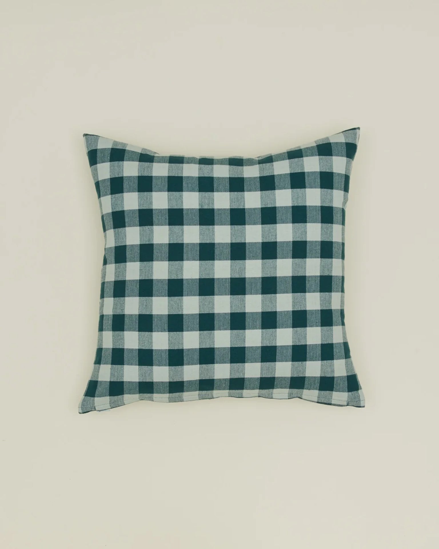 Essential Gingham Pillow - 18 X 18 inches in Sky/Peacock