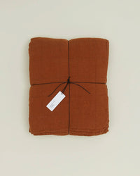 Hawkins New York Simple Linen Quilt in Terracotta