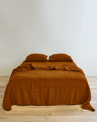 Hawkins New York Simple Linen Quilt in Terracotta