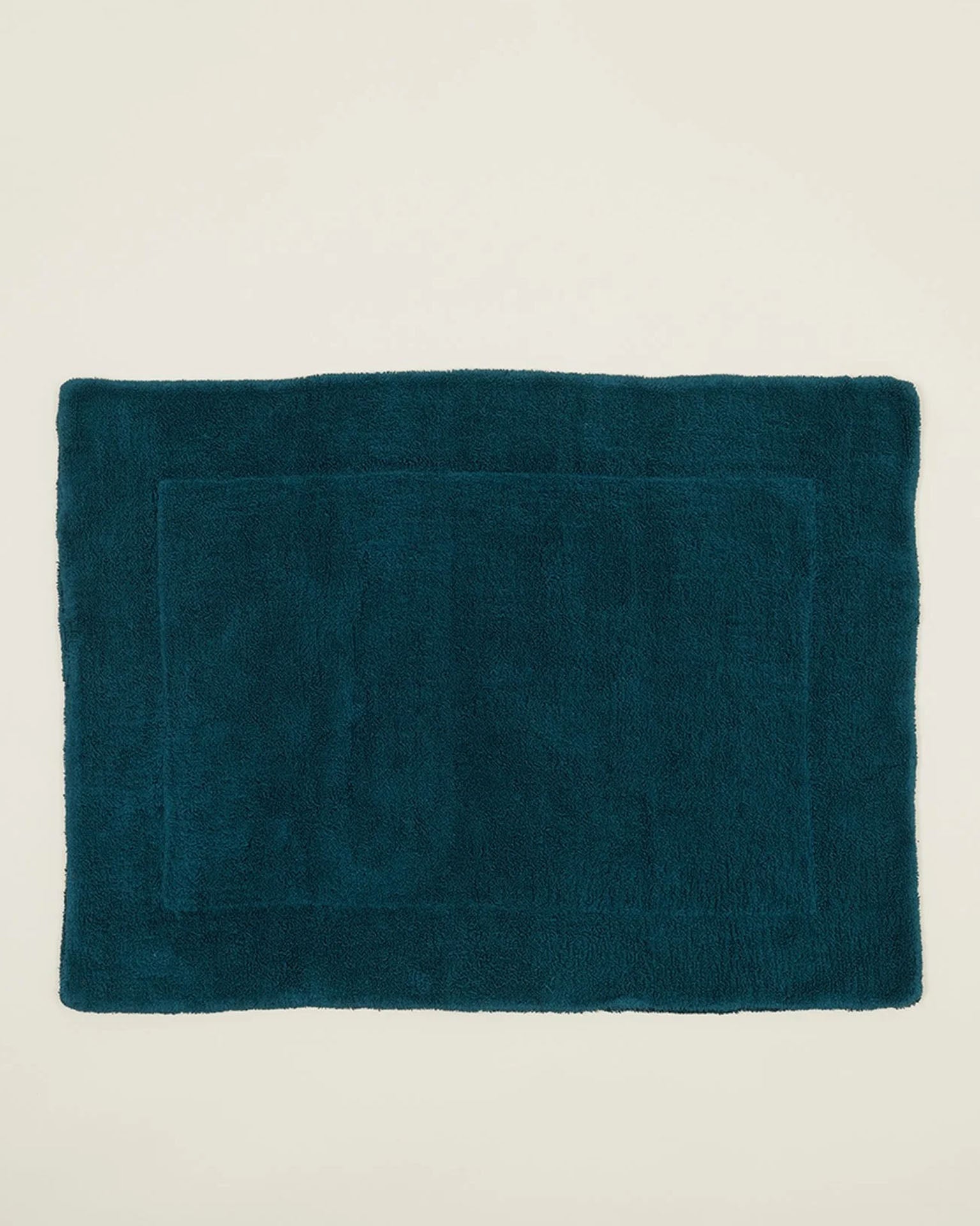 Simple Terry Bath Mat in Peacock