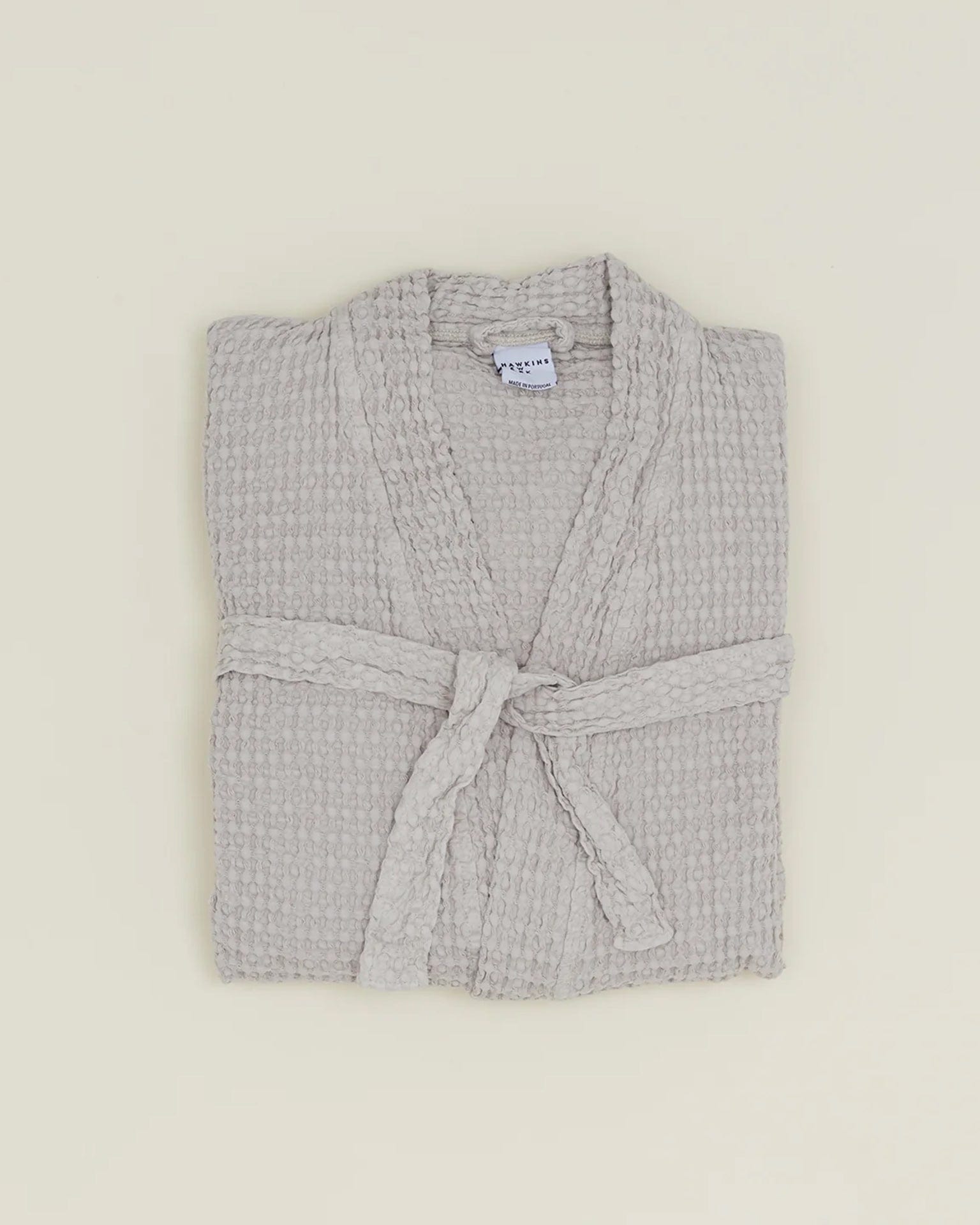 Simple Waffle Bathrobe in Light Grey