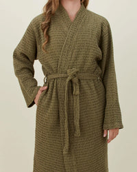 Hawkins New York Simple Waffle Bathrobe in Olive