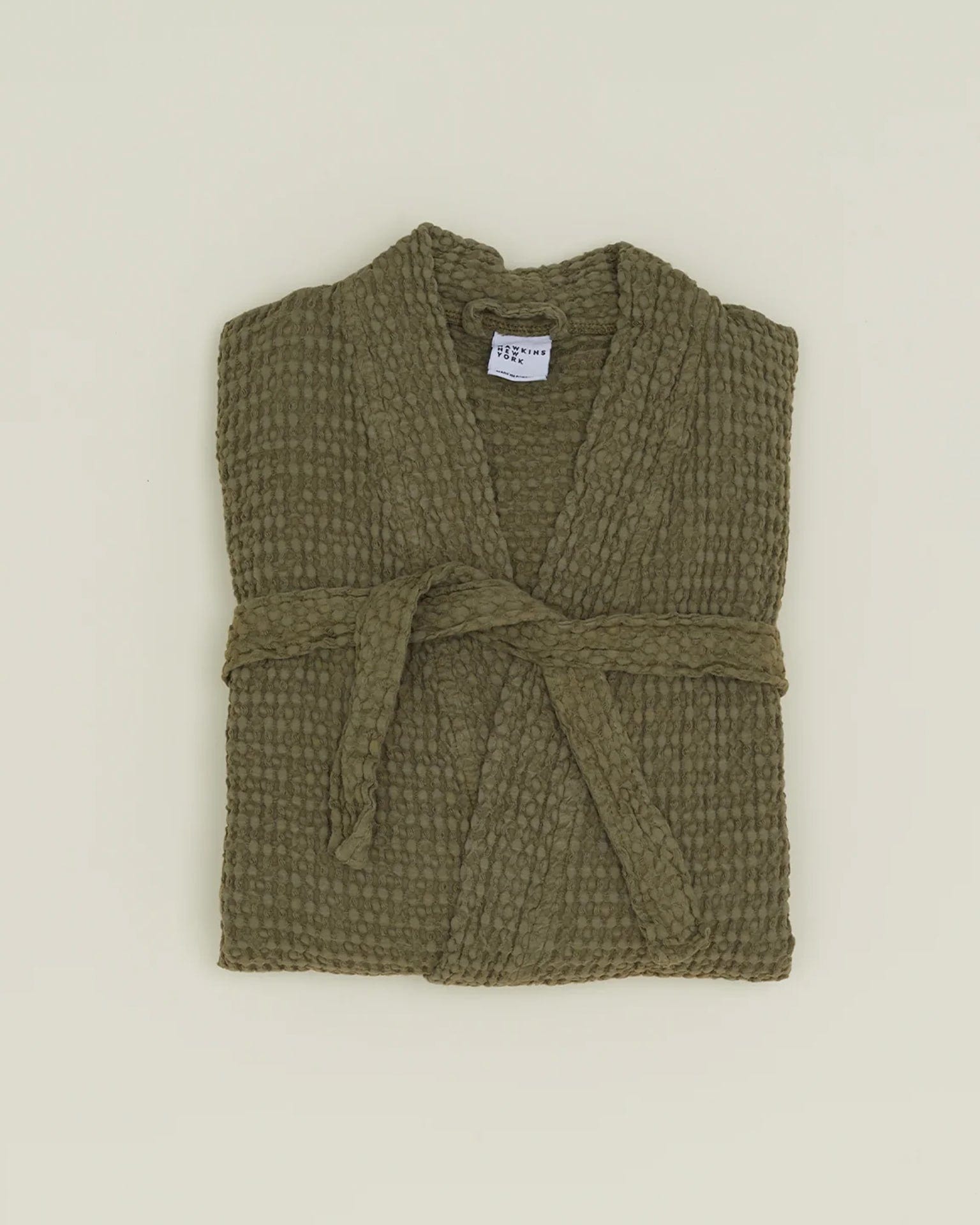 Simple Waffle Bathrobe in Olive