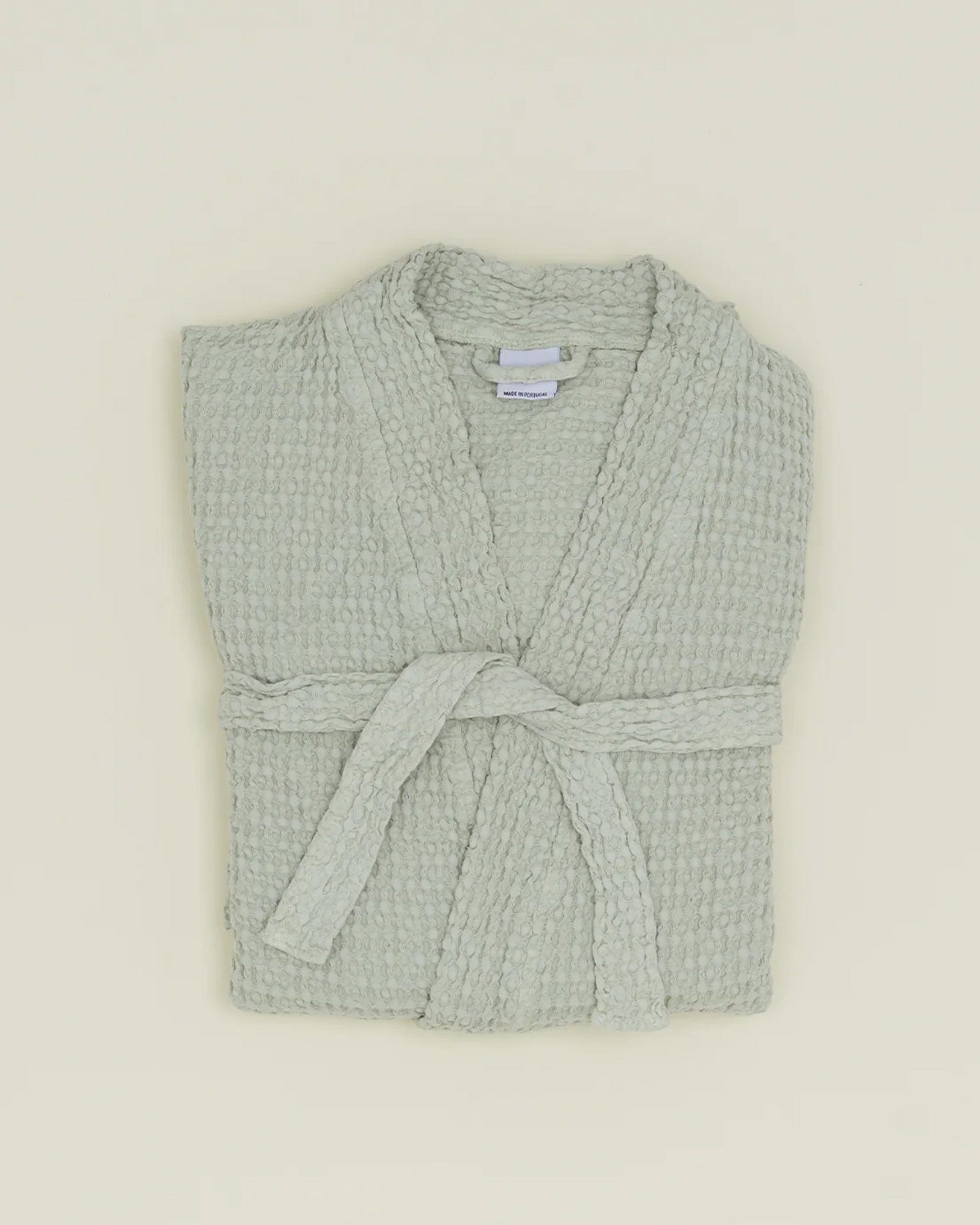 Simple Waffle Bathrobe in Sage