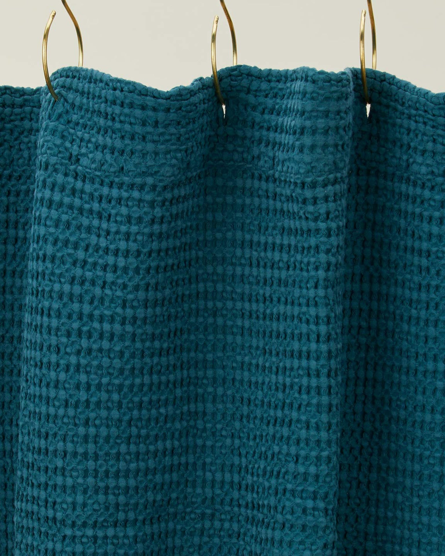 Simple Waffle Shower Curtain in Peacock