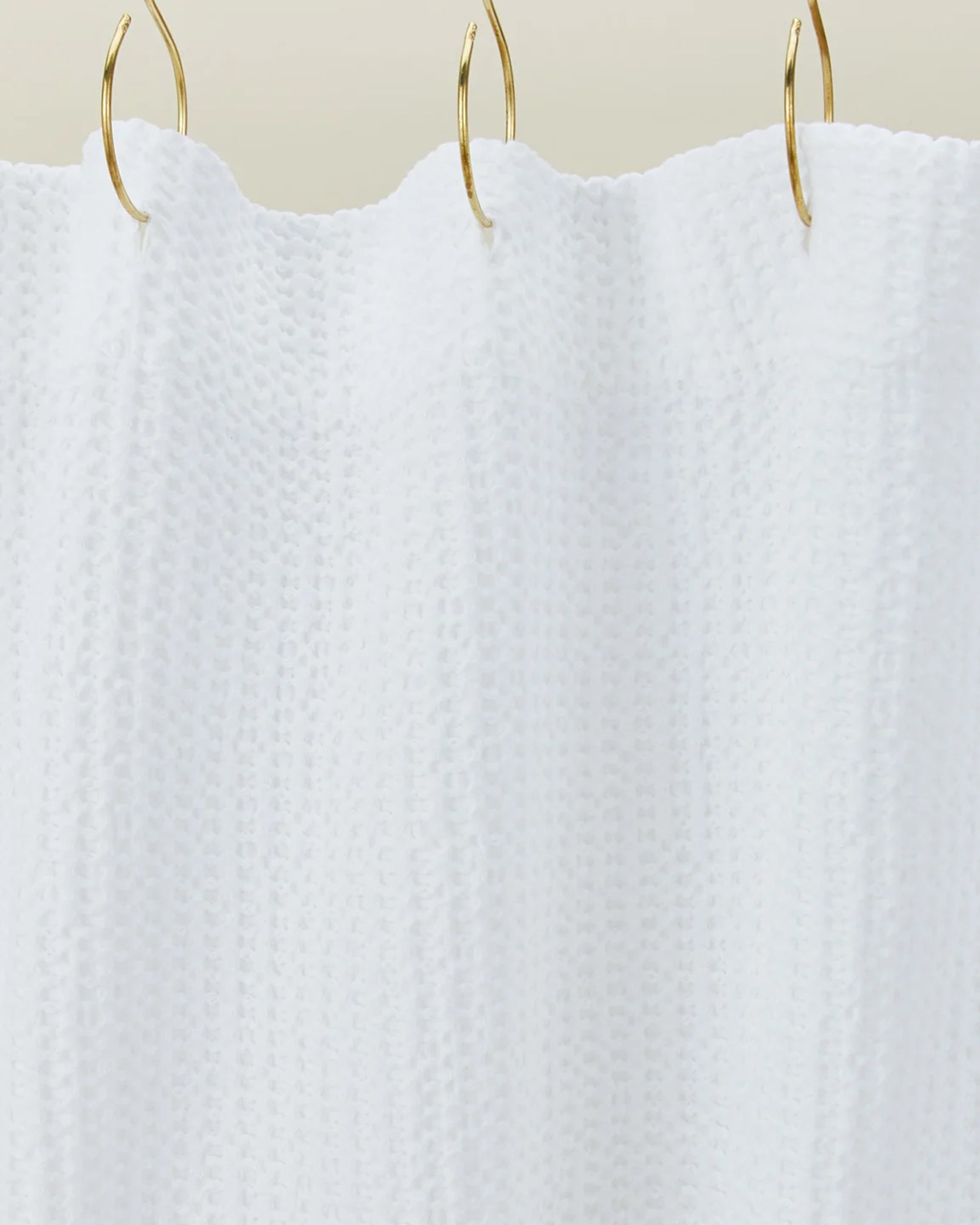 Simple Waffle Shower Curtain in White