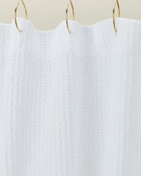 Hawkins New York Simple Waffle Shower Curtain in White