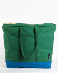 IMMODEST COTTON Jumbo Zipper Tote in Pine/Ocean