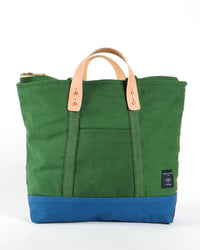 IMMODEST COTTON Small Zipper Tote in Pine/Ocean