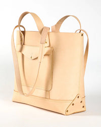 IMMODEST COTTON Leather Bucket Tote in Undyed