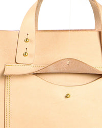 IMMODEST COTTON Leather Bucket Tote in Undyed