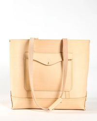 IMMODEST COTTON Leather Bucket Tote in Undyed