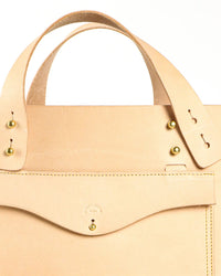IMMODEST COTTON Leather Bucket Tote in Undyed