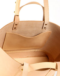 IMMODEST COTTON Leather Bucket Tote in Undyed