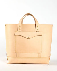 IMMODEST COTTON Leather Bucket Tote in Undyed