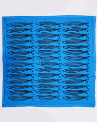 Julie Peach Home Blue Sardines 20 inch Tea Towel