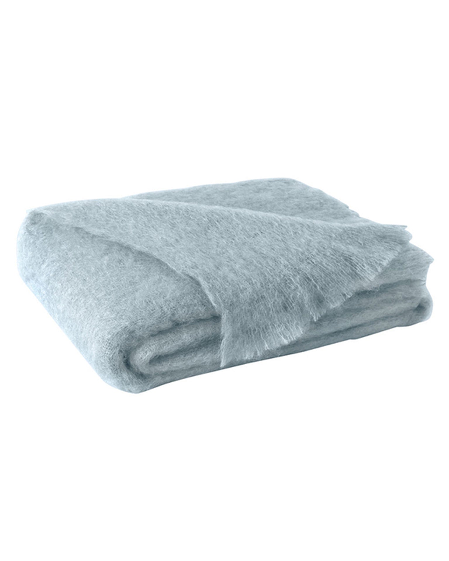 Brushed Mohair Throw in Glacier Blue