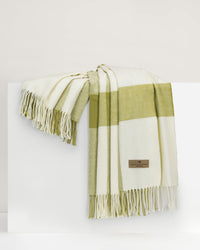 Lands Downunder Home Lemongrass Wellington Plaid Throw in Lemongrass