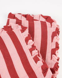 Red & Pink Stripe Ruffle Fabric Napkins S/4 by Meri Meri