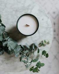 Near & Native 13 oz Wooden Wick Candle in Fig Leaf