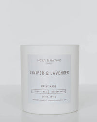 Near & Native Coconut Wax Wood Wick Candle in Juniper + Lavender