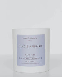 Near & Native Coconut Wax Wood Wick Candle in Lilac & Mandarin
