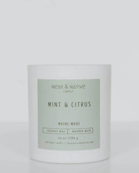 Near & Native Coconut Wax Wood Wick Candle in Mint + Citrus