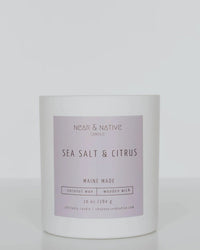 Near & Native Coconut Wax Wood Wick Candle in Sea Salt + Citrus