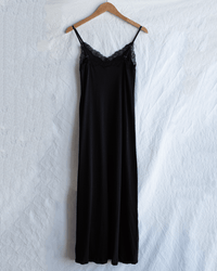 Only Hearts Org Cttn w/ Lace Trim Chemise Gown in Black