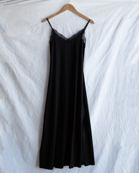 Only Hearts Org Cttn w/ Lace Trim Chemise Gown in Black