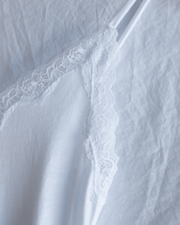 Only Hearts Org Cttn w/ Lace Trim Chemise Gown in White