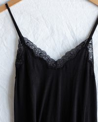 Only Hearts Org Cttn w/ Lace Trim Chemise in Black