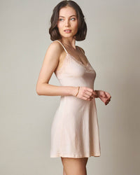 Only Hearts Org Cttn w/ Lace Trim Chemise in Bone