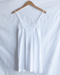 Only Hearts Org Cttn w/ Lace Trim Chemise in White