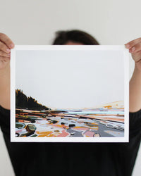 Sarah Madeira Day Sand Beach Semi Abstraction | Print on Canvas | unstretched