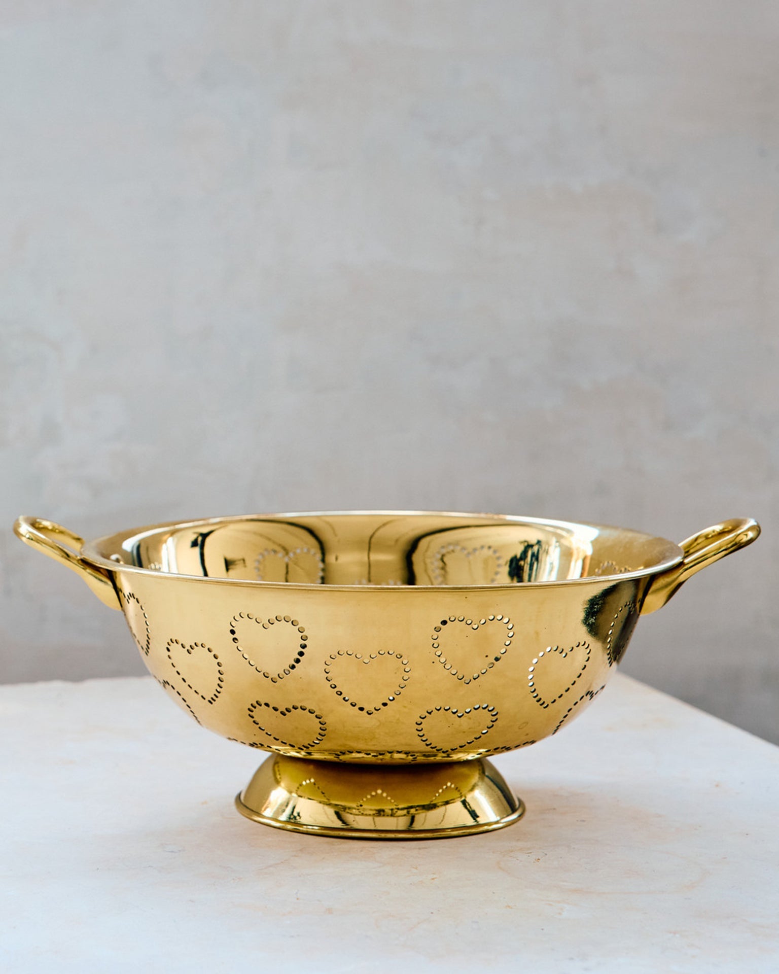 Brass Heart Colander