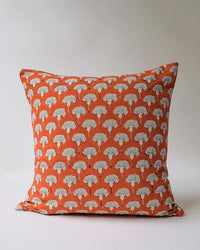 Soil to Studio Semma Linen Pillow - 22 x 22 in Poppy Orange