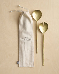 The Collective Forge Brass Salad Servers - S/2