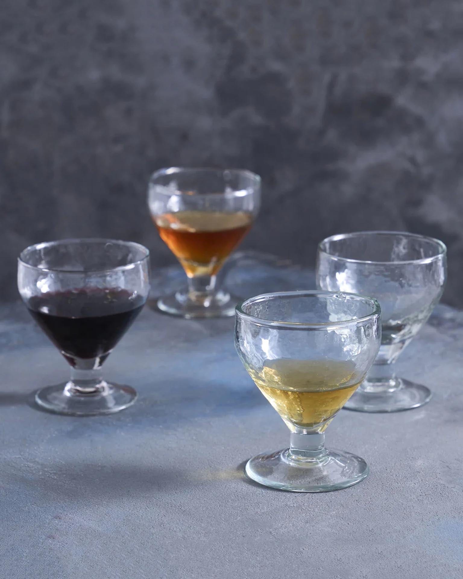 Pebbled Footed Glasses - Set of 4