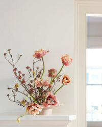 The Floral Society HOME Ceramic Ikebana Vase in Sand