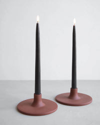 The Floral Society Wide Ceramic Taper Holder in Earth
