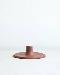 The Floral Society Wide Ceramic Taper Holder in Earth