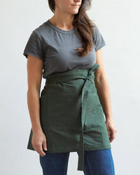The Floral Society Canvas Workshop Half Apron in Fern