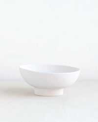 The Floral Society Ceramic Compote Vase in Matte White