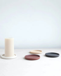 The Floral Society Ceramic Pillar Plate in Matte White