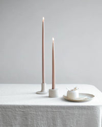 The Floral Society Cylinder Petite Ceramic Taper Holder in Matte White