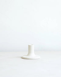 The Floral Society Medium Ceramic Taper Holder in Matte White