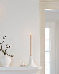The Floral Society Short Ceramic Grand Taper Holder in Matte White