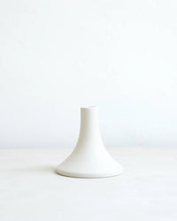 The Floral Society Short Ceramic Grand Taper Holder in Matte White