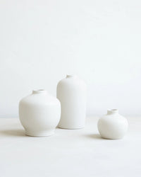 The Floral Society Tall Ceramic Blossom Vase in Matte White